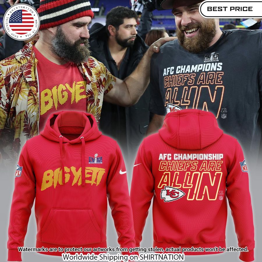 big yeti travis kelce afc championship chiefs are all in hoodie 1 232