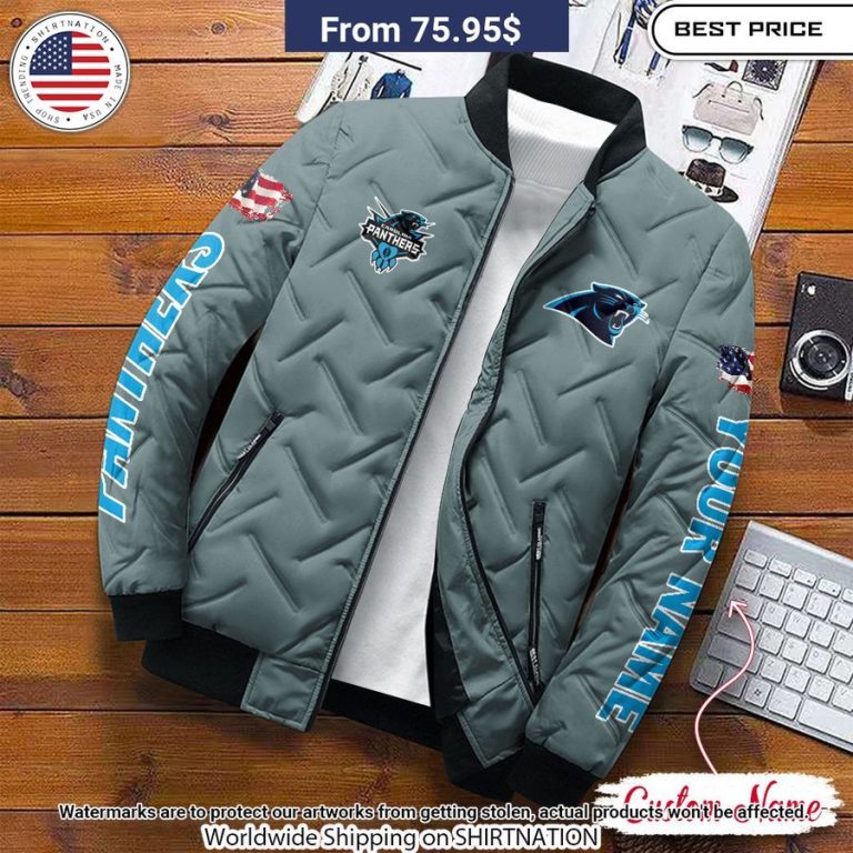 Carolina Panthers Custom Puffer Jacket Beauty is power; a smile is its sword.