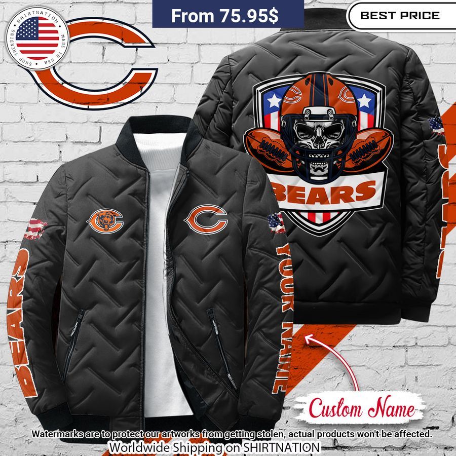 Chicago Bears Custom Puffer Jacket Lovely smile