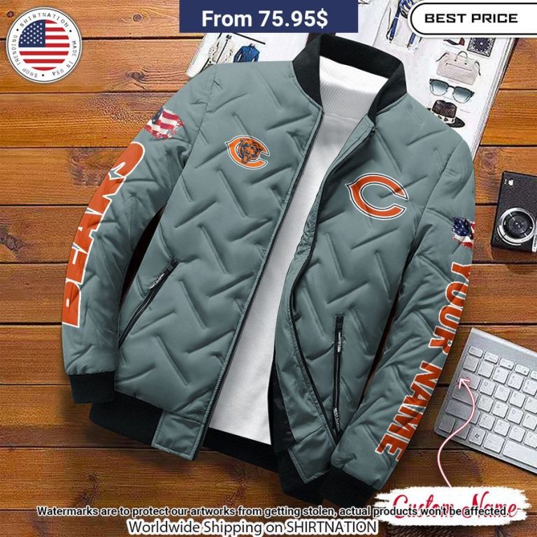 Chicago Bears Custom Puffer Jacket Natural and awesome