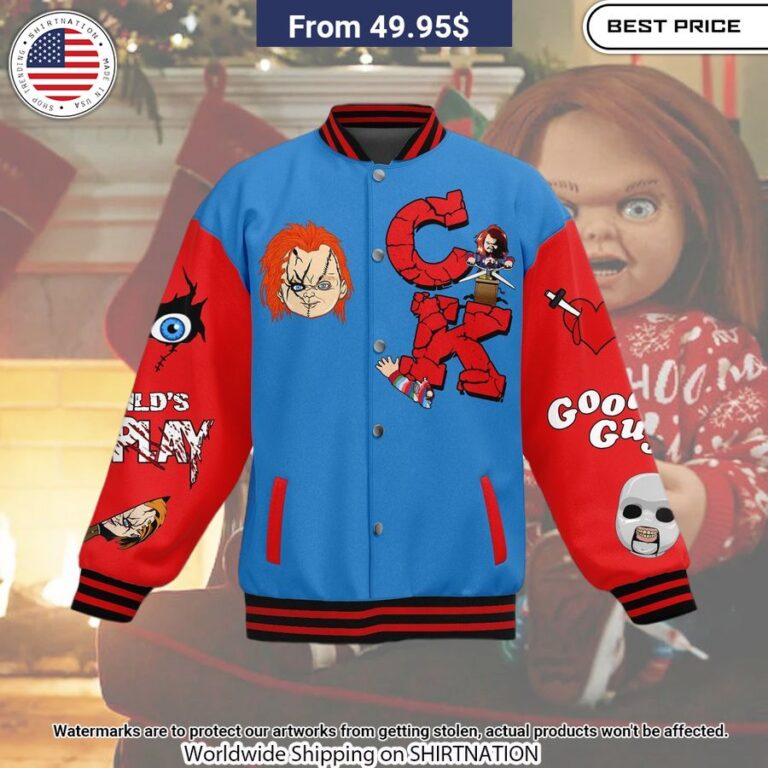 Chucky Don't Fuck With The Chuck Baseball Jacket Good one dear