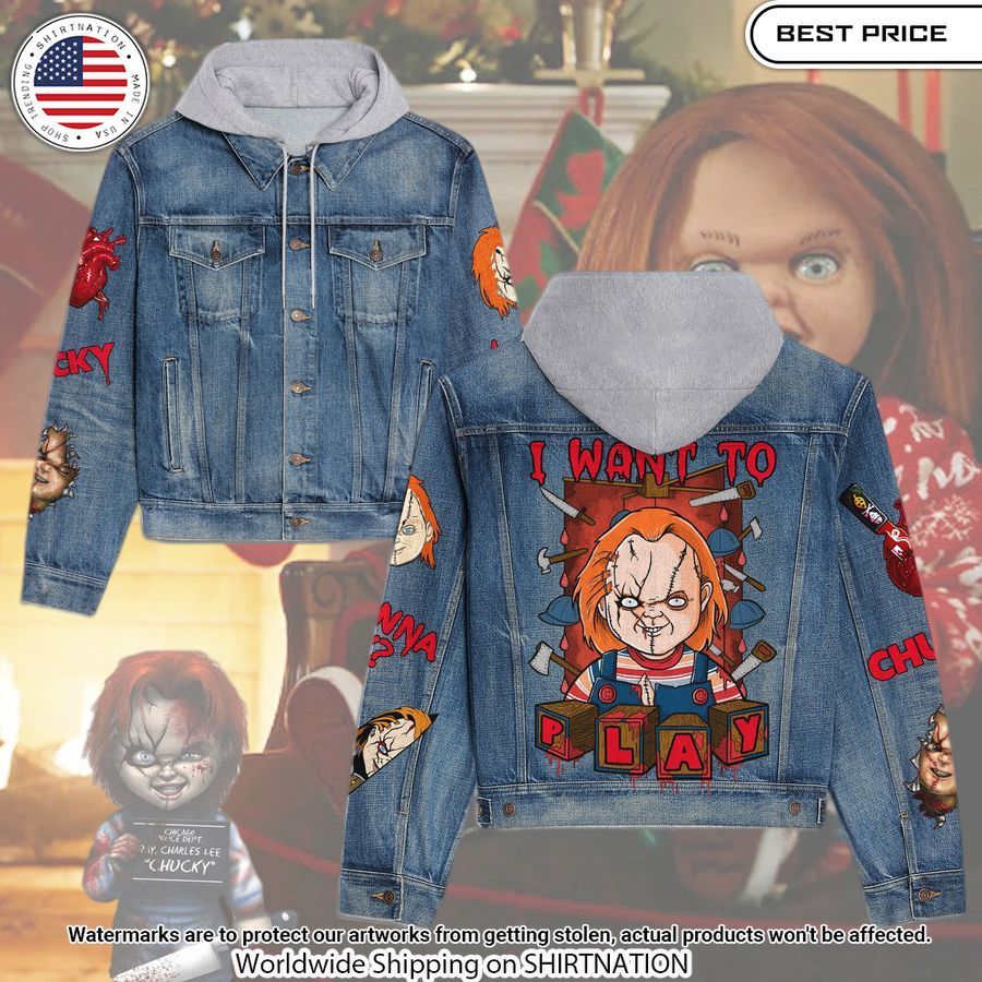 Chucky I Want To Play Hooded Denim Jacket Natural and awesome