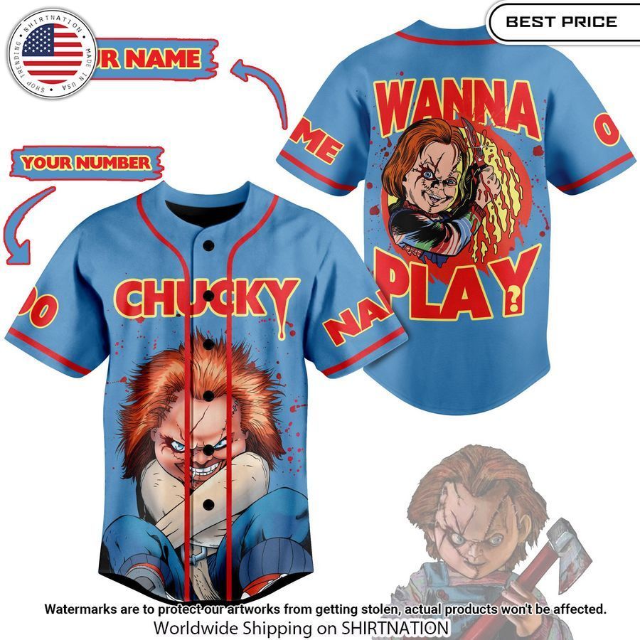 chucky wanna play custom baseball jersey 1