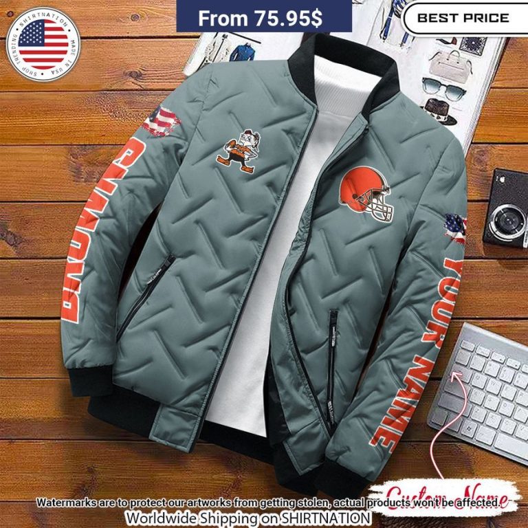 Cleveland Browns Custom Puffer Jacket Stand easy bro