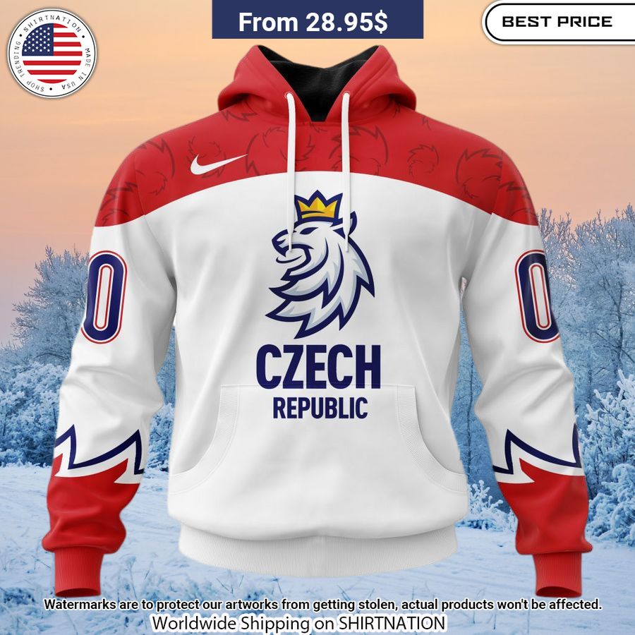 Czech National Ice Hockey Custom Kits Hoodie Nice Pic