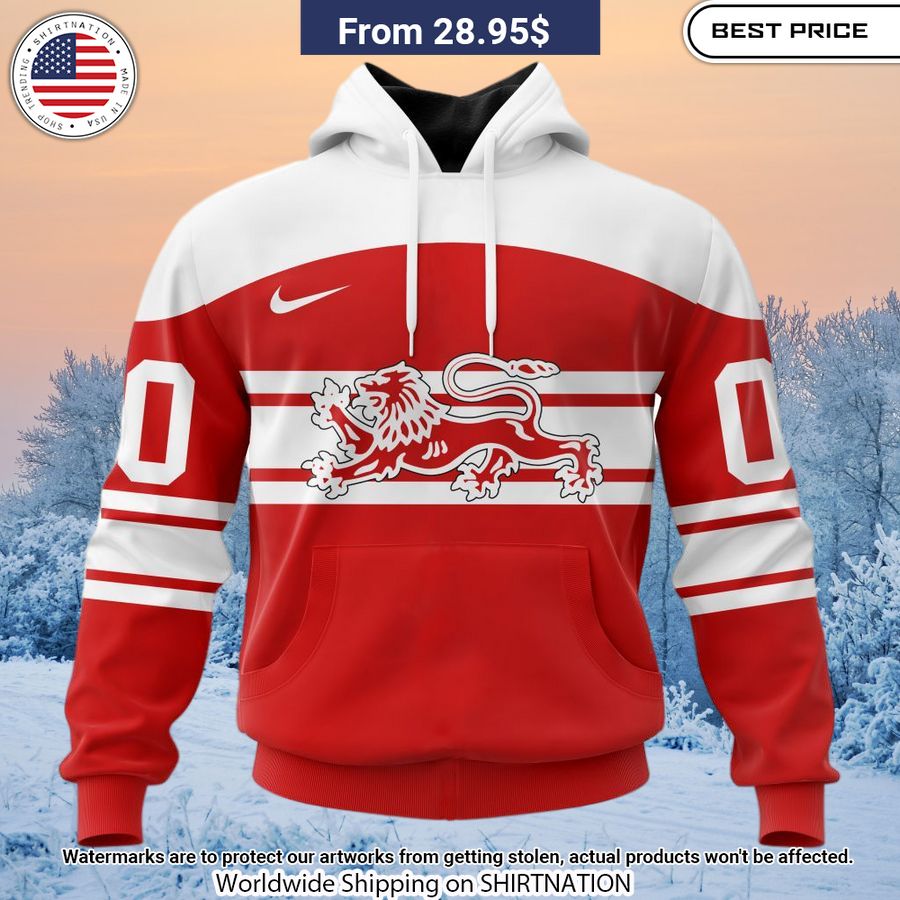 Denmark National Ice Hockey Personalized Kits Hoodie Amazing Pic