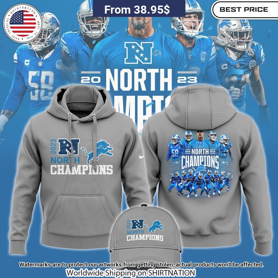 Detroit Lions 2023 NFC North Division Champions Hoodie Studious look