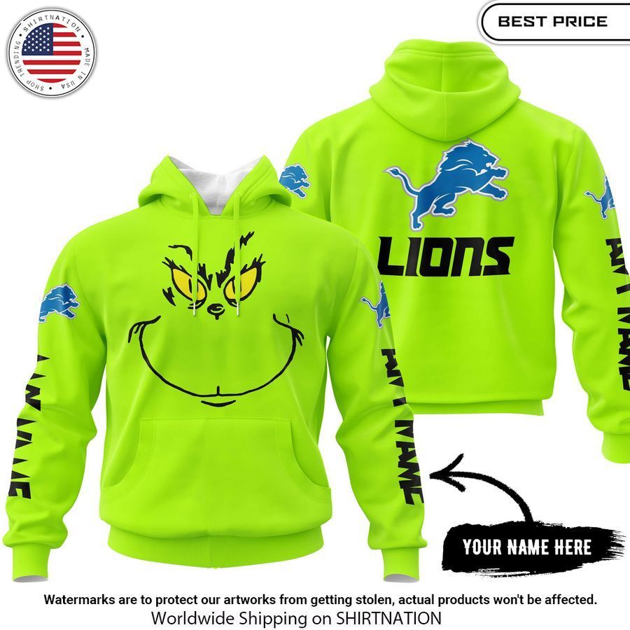 Detroit Lions Grinch Hoodie Such a charming picture.