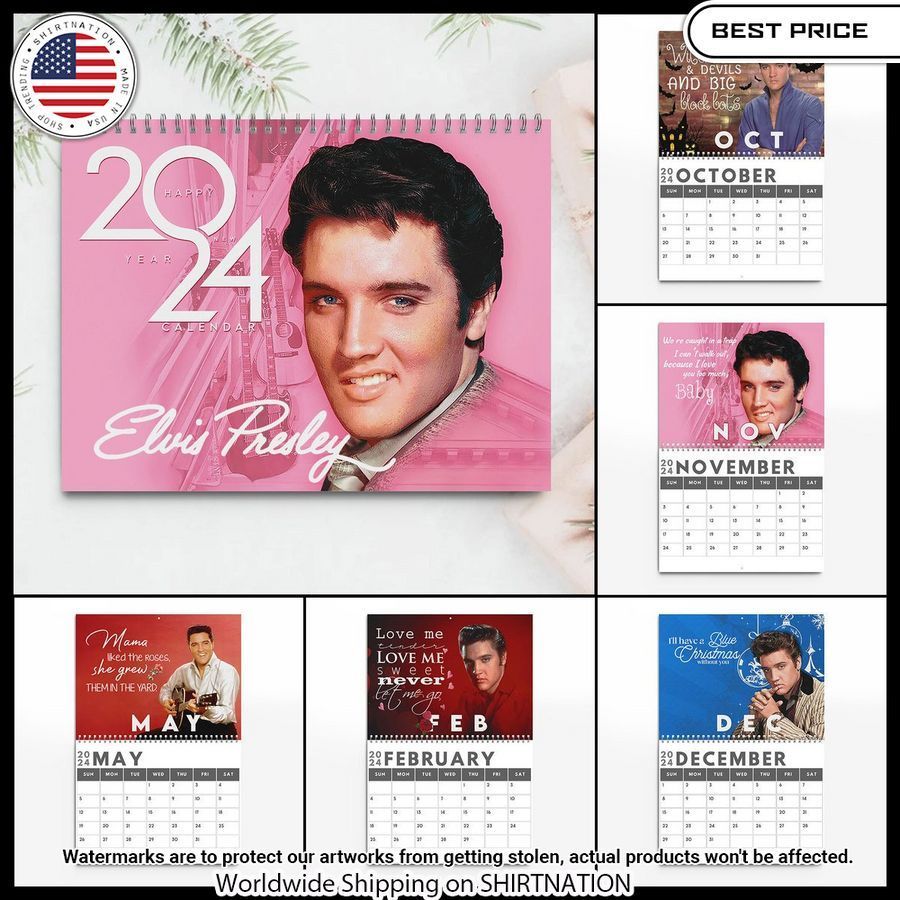 Elvis Presley 2024 Calendar Generous look