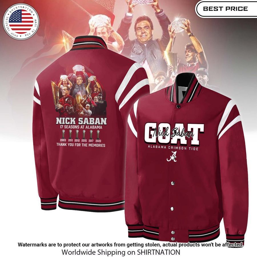 Goat Nick Saban Coach Bomber Jacket My favourite picture of yours