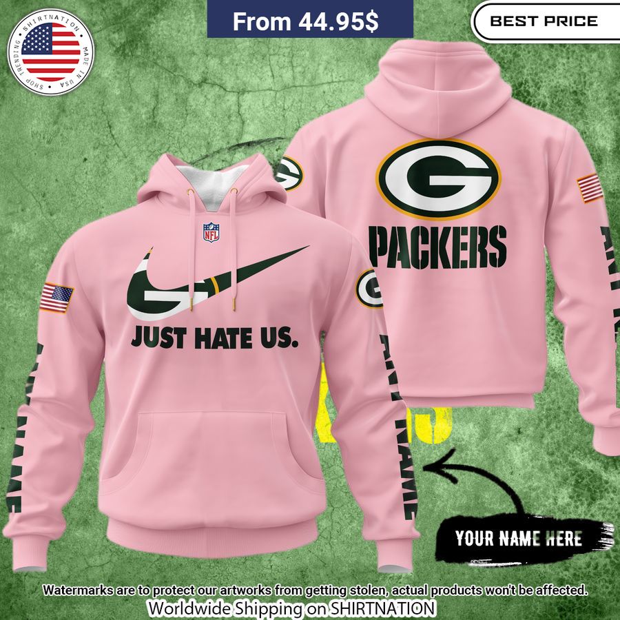 Green Bay Packers NIKE Just Hate Us Custom Hoodie Royal Pic of yours