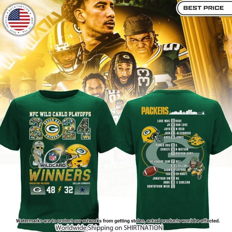 Green Bay Packers winners NFC Wild Card Playoffs Shirt Nice bread, I like it