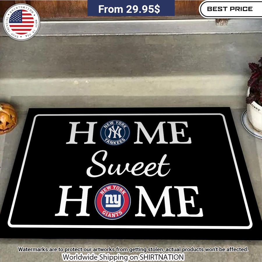 Home Sweet Home New York Yankees New York Giants Doormat Sizzling