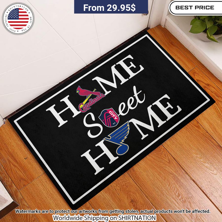 Home Sweet Home St. Louis Cardinals St. Louis Blues Doormat Amazing Pic