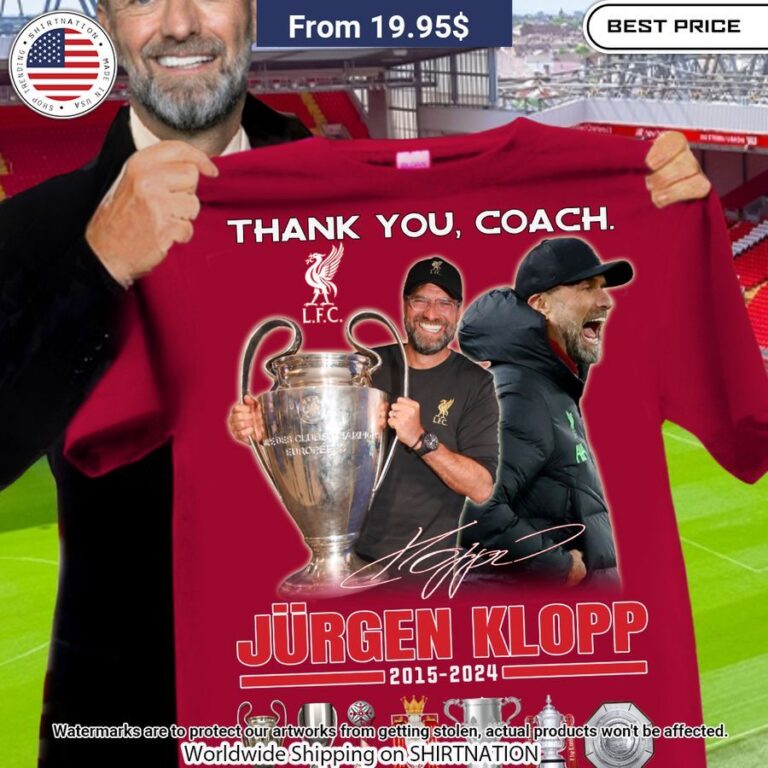 Jurgen Klopp Thank you Coach Shirt Gang of rockstars