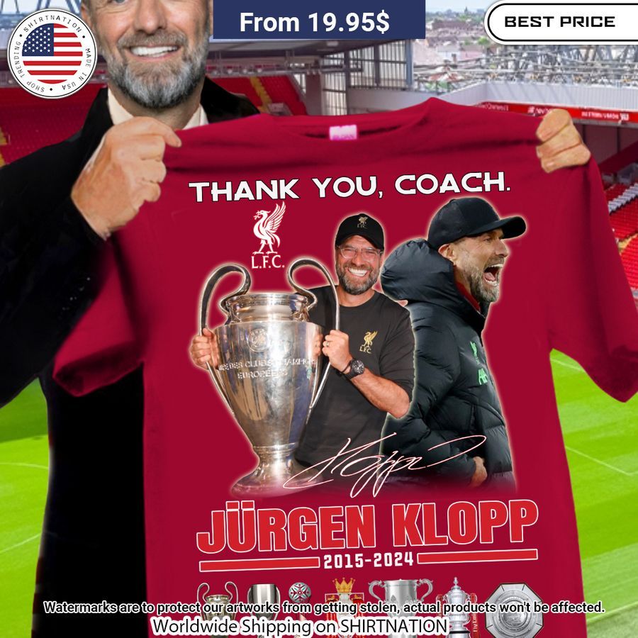 Jurgen Klopp Thank you Coach Shirt Gang of rockstars