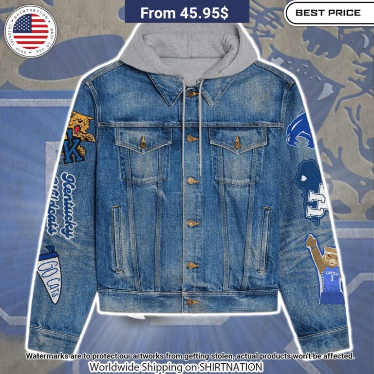 Kentucky Wildcats Hooded Denim Jacket Eye soothing picture dear