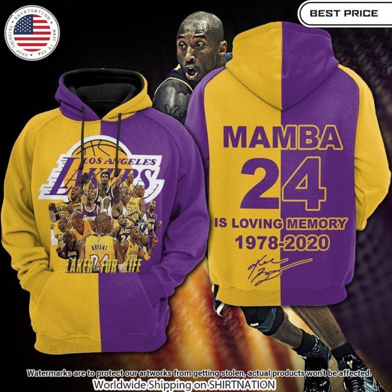 kobe bryant los angeles lakers is loving memory hoodie 1