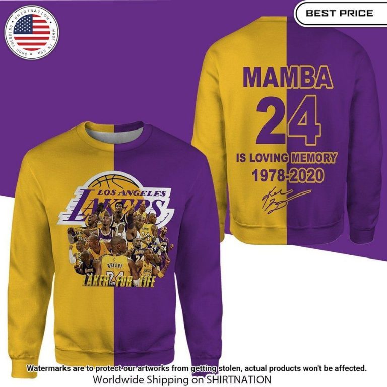 kobe bryant los angeles lakers is loving memory hoodie 2