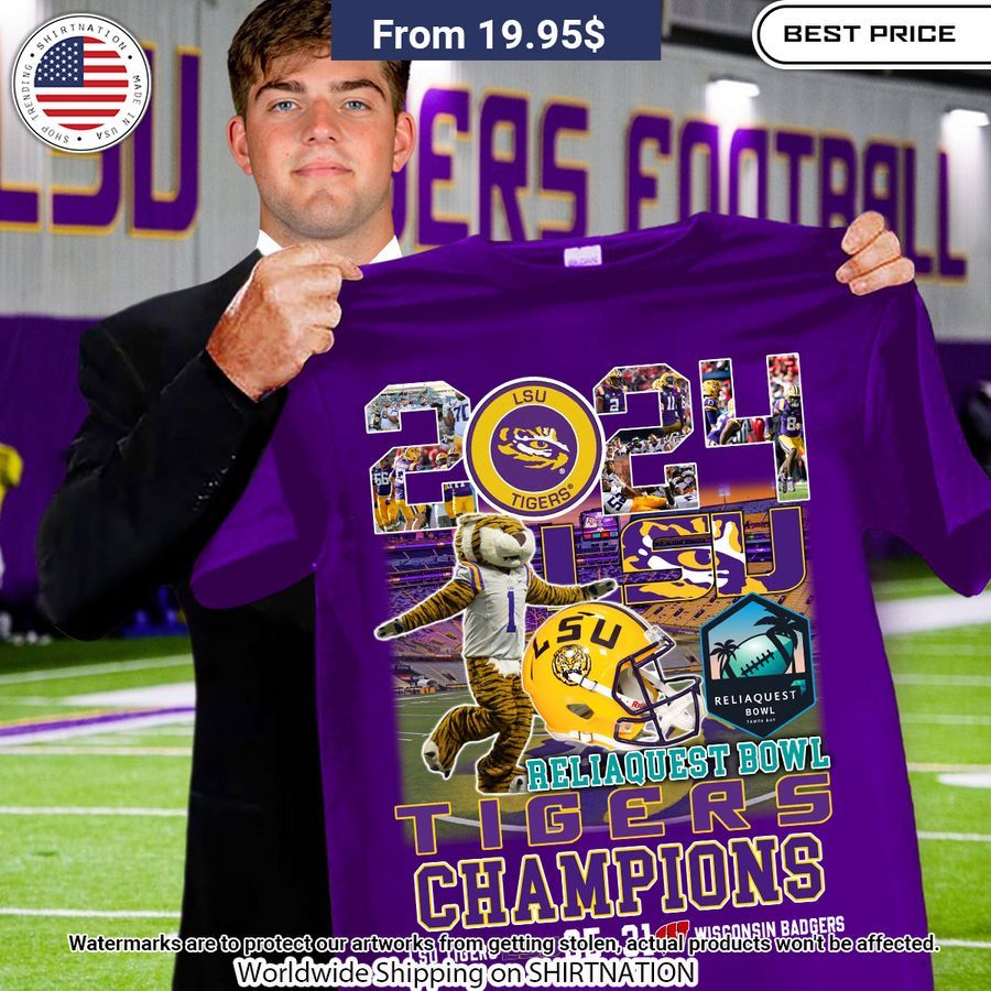 LSU Tigers ReliaQuest Bowl Champions Shirt Stand easy bro