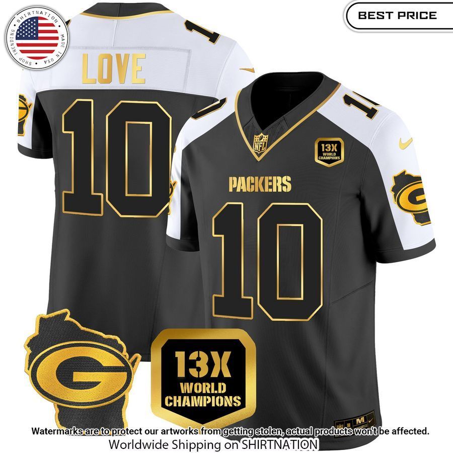 mens packers 13 time world champions home patch football jersey 1