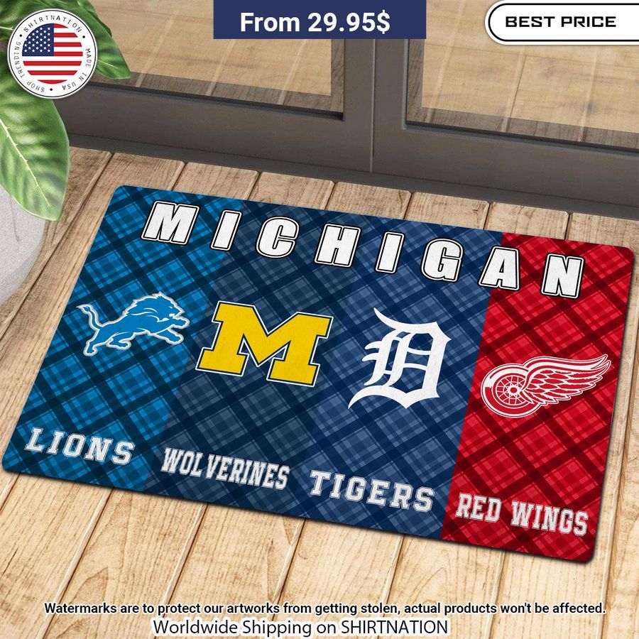 Michigan sport Custom team name Doormat Cutting dash