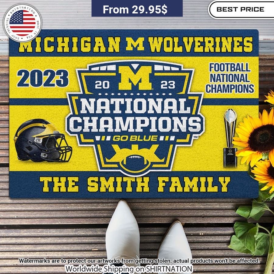 Michigan Wolverines National Champions Doormat Good click
