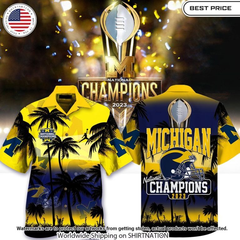 National Champions 2023 Michigan Wolverines Hawaiian Shirt Cutting dash