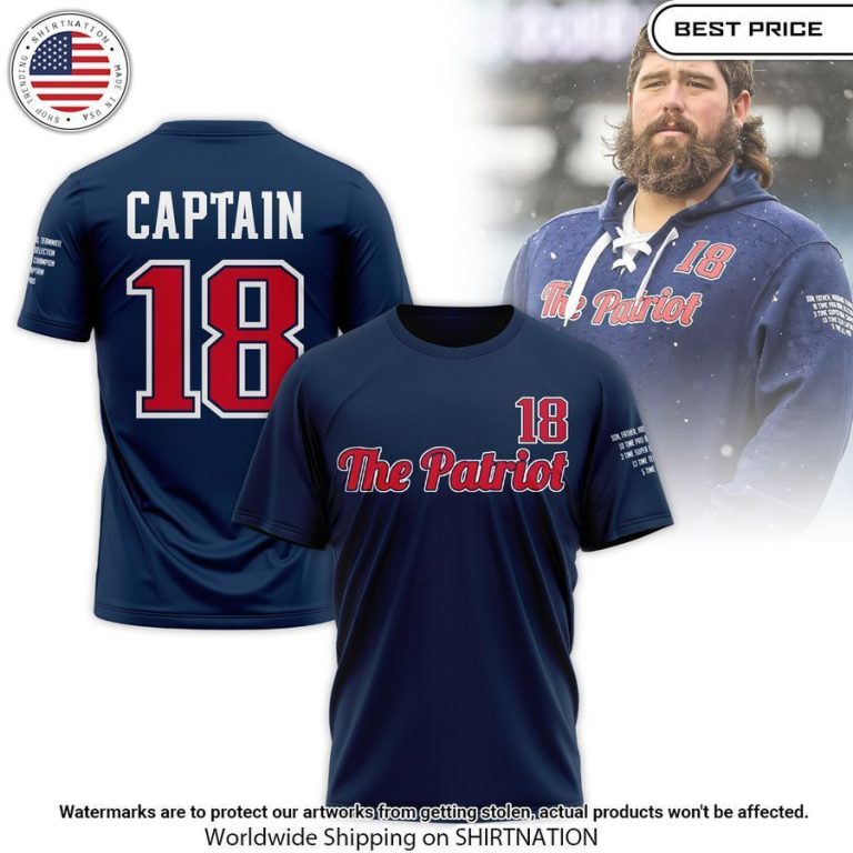 New England Patriots Captain 18 David Andrews Shirt You look handsome bro