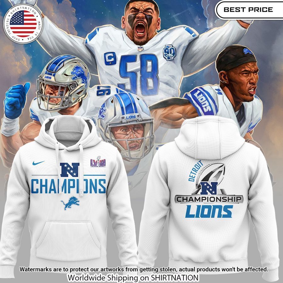 NFC Champions Detroit Lions Hoodie Your face is glowing like a red rose