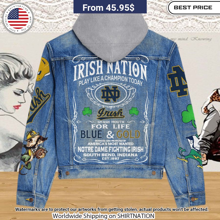 Notre Dame Fighting Irish Hooded Denim Jacket This is your best picture man
