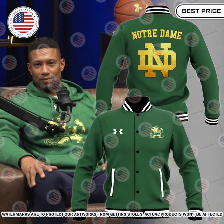 notre dame football marcus freeman baseball jacket 1 345