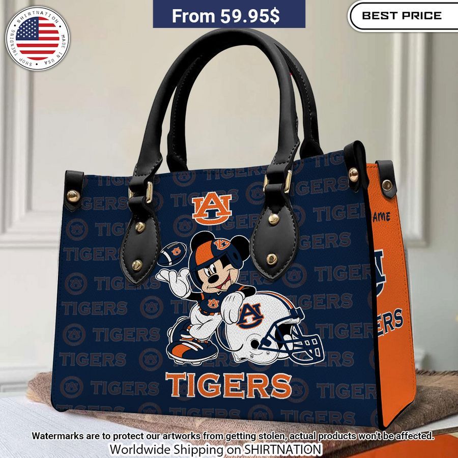 Personalized Auburn Tigers Mickey Leather Hand Bag This is awesome and unique