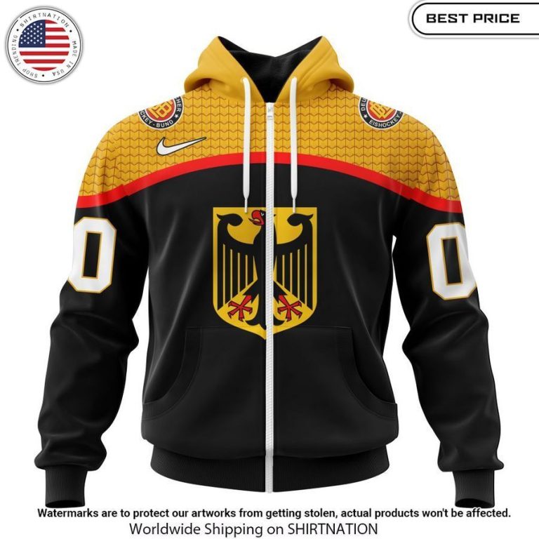 Personalized Germany National Ice Hockey Team Hoodie Royal Pic of yours