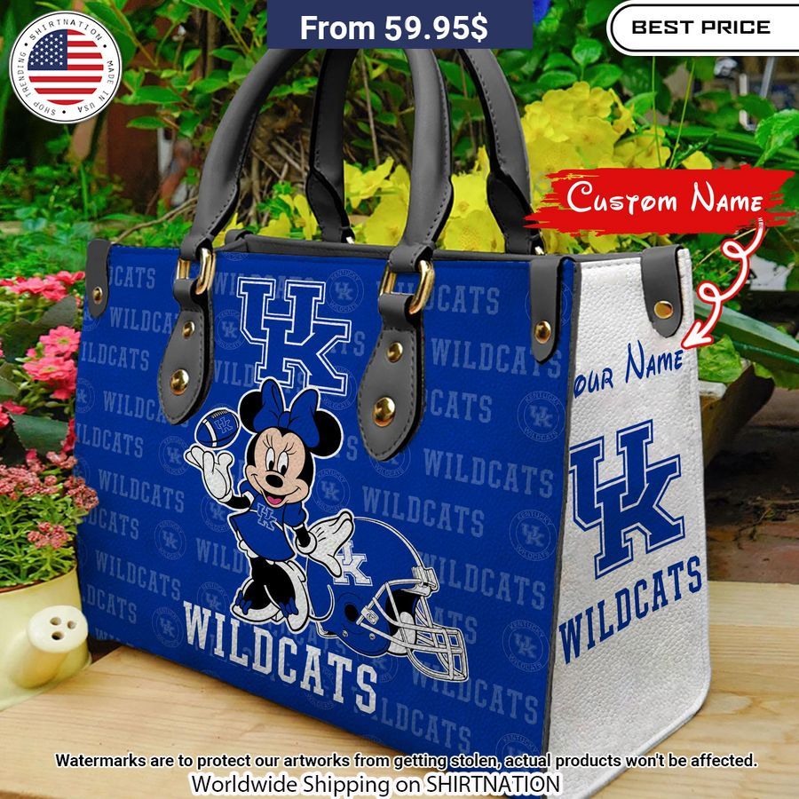 Personalized Kentucky Wildcats Minnie Leather Hand Bag You look cheerful dear