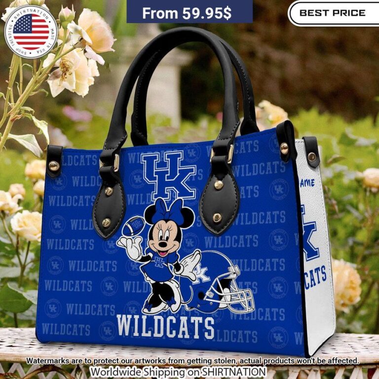 Personalized Kentucky Wildcats Minnie Leather Hand Bag Handsome as usual