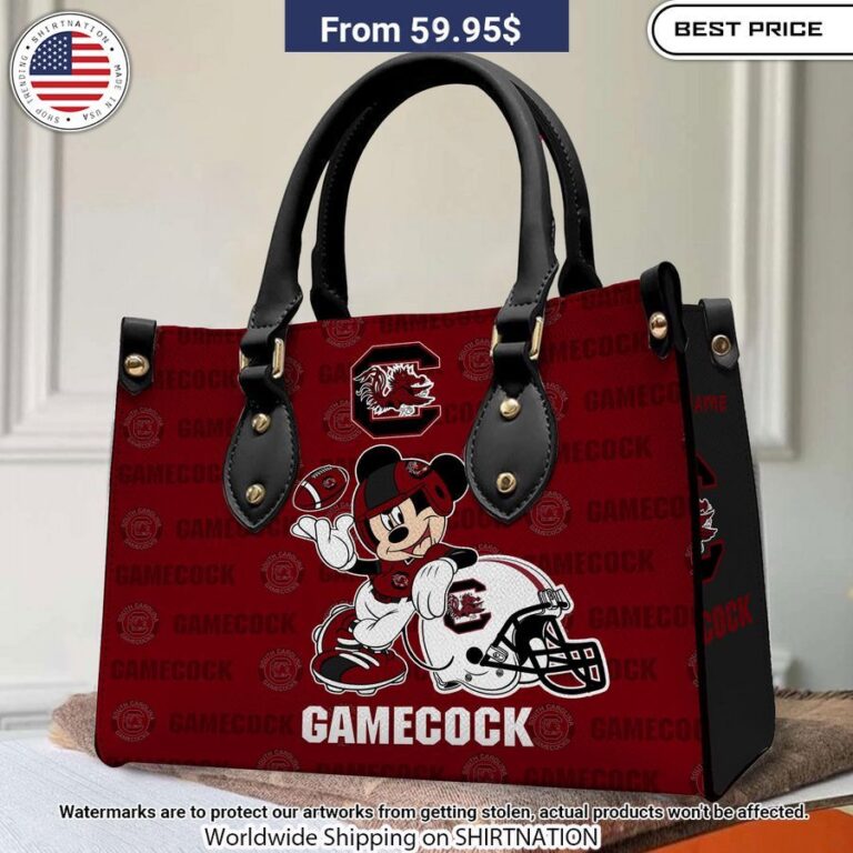 Personalized South Carolina Gamecocks Mickey Leather Hand Bag Rocking picture