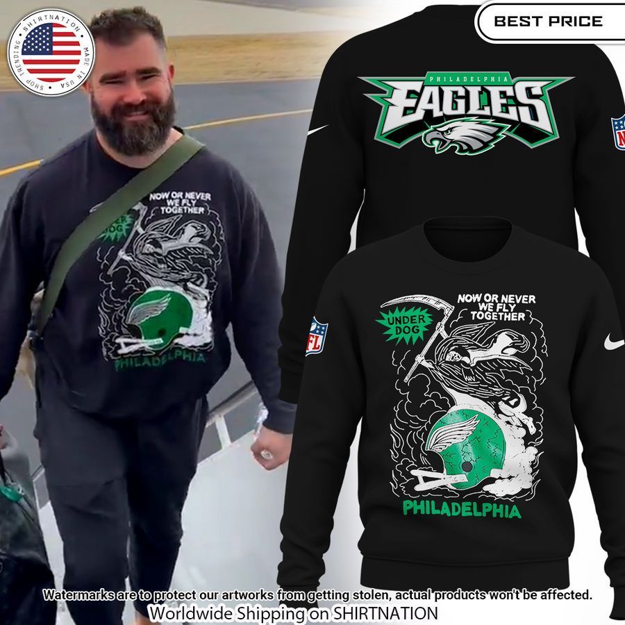 philadelphia eagles now or never we fly together jason kelce sweater 1