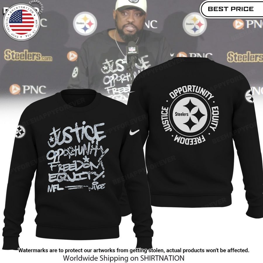 pittsburgh steelers justice opportunity equity freedom sweater 1
