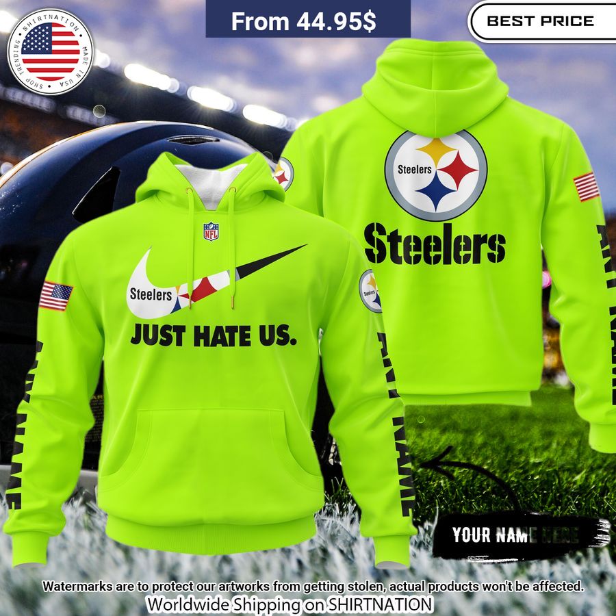 Pittsburgh Steelers NIKE Just Hate Us Custom Hoodie Impressive picture.