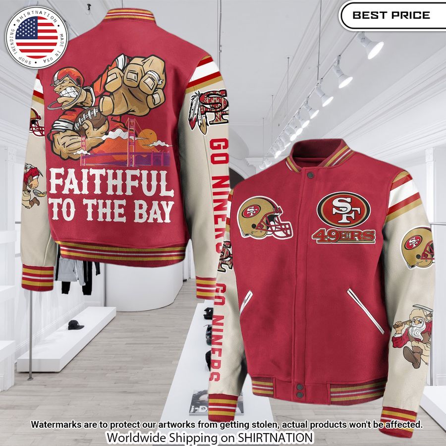 San Francisco 49ers Go Niners Baseball Jacket Nice elegant click