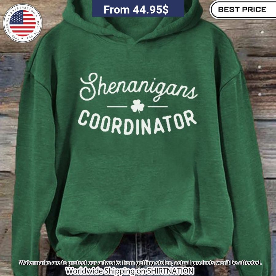 Shenanigans Coordinator St. Patrick's Day Hoodie Unique and sober