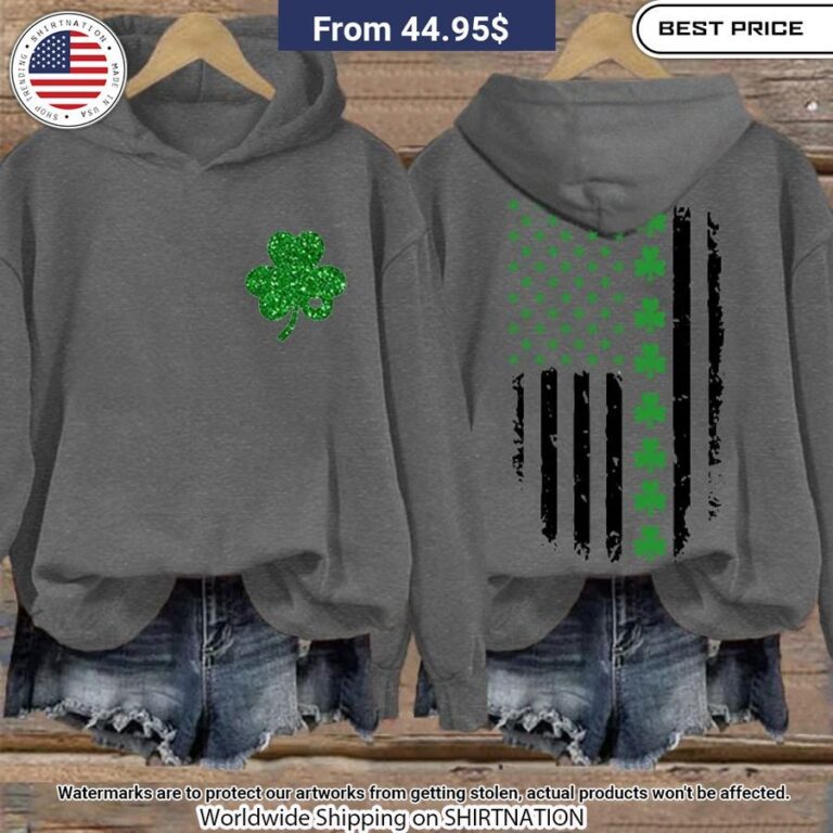 St. Patrick's Day Flag Shamrock Hoodie Beautiful Mom, beautiful daughter