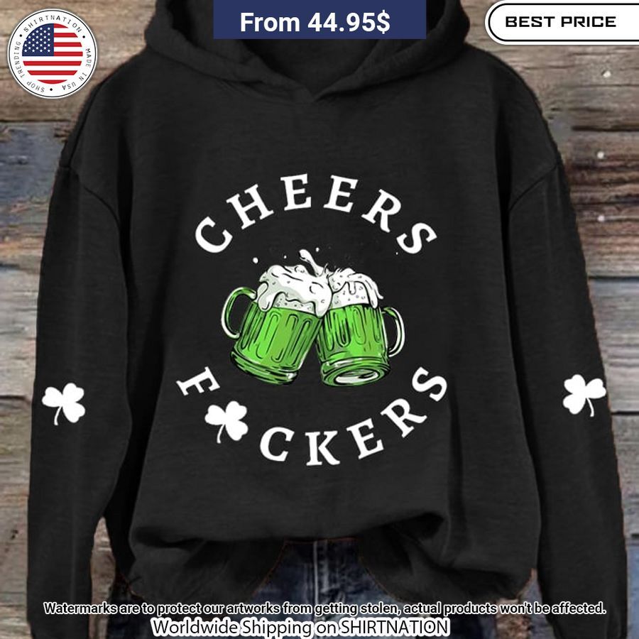 St. Patrick's Day Funny Cheers Shamrock Hoodie Cool DP