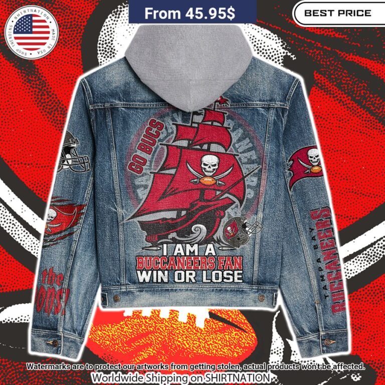 Tampa Bay Buccaneers Go Bucs Hooded Denim Jacket Impressive picture.