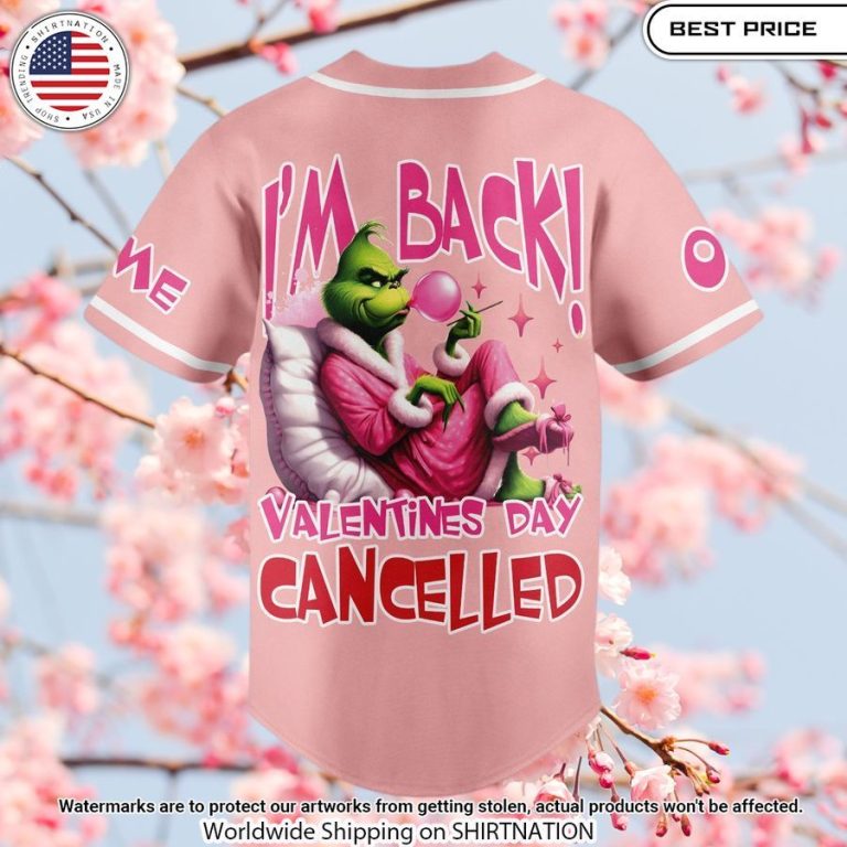 the grinch im back valentines day cancelled custom baseball jersey 2