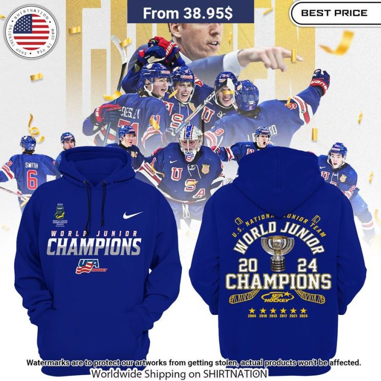 USA Hockey World Junior Champions 2024 Hoodie You tried editing this time?