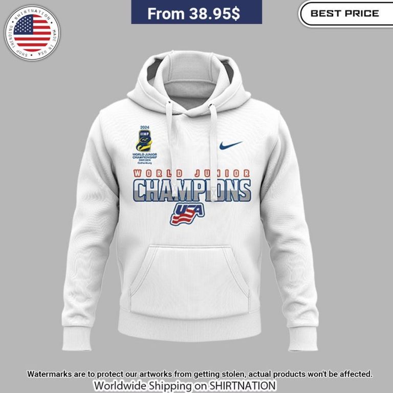 USA Hockey World Junior Ice Hockey Champions 2024 Hoodie Nice shot bro