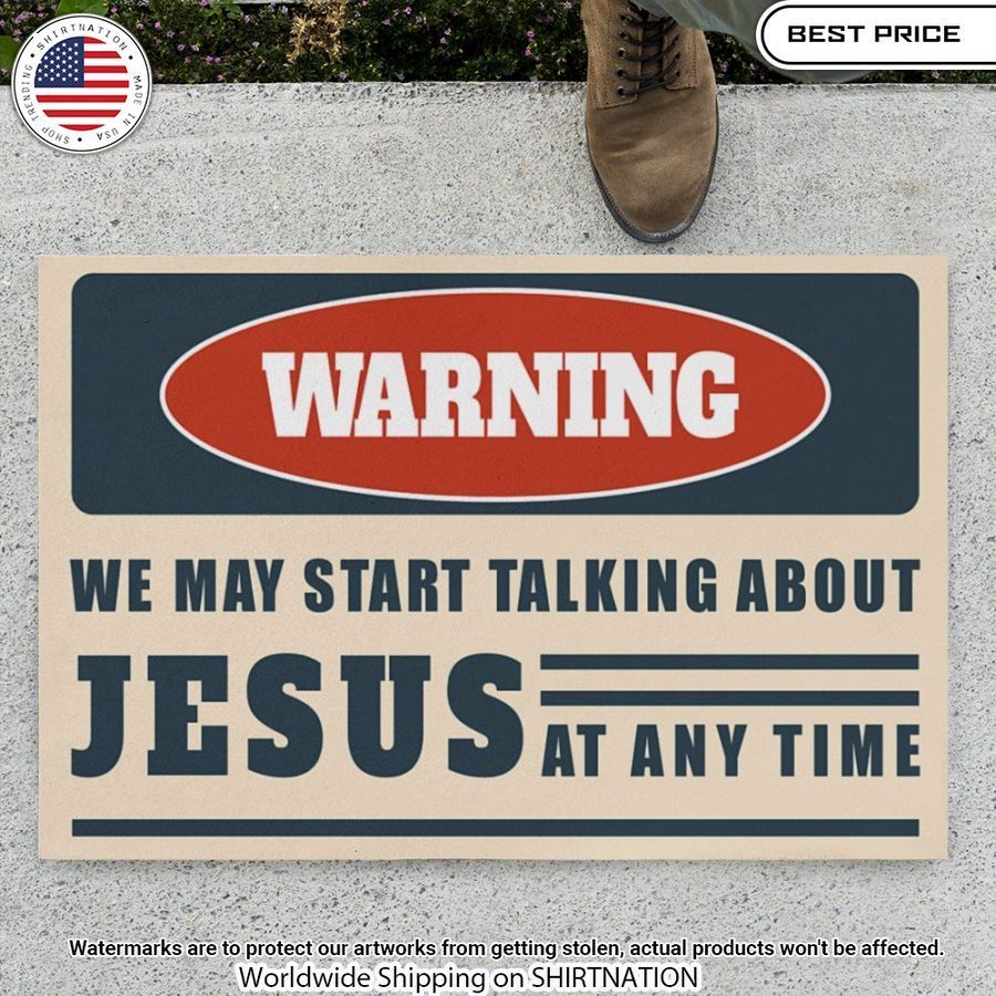 warning we may start talking about jesus doormat 1