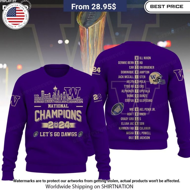 Washington Huskies 2024 National Champions Shirt Nice photo dude